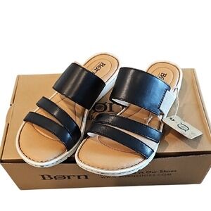 Born Black Handcrafted Leather Boho Sandal Size 8 Womens NIB